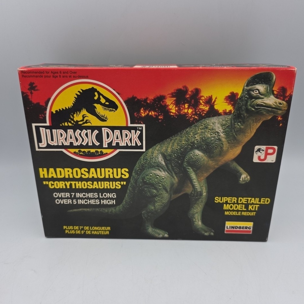Vintage Lindberg 7" Jurassic Park Hadrosaurus Corythosaurus Plastic Model  70275